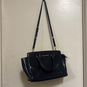 Michael Kors Black Satchel with Gold Hardware